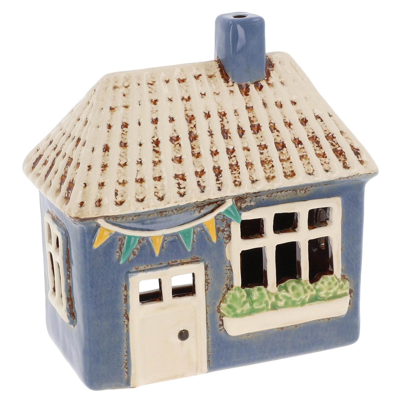 Blue Garden House with Flags Tealight - September Delivery