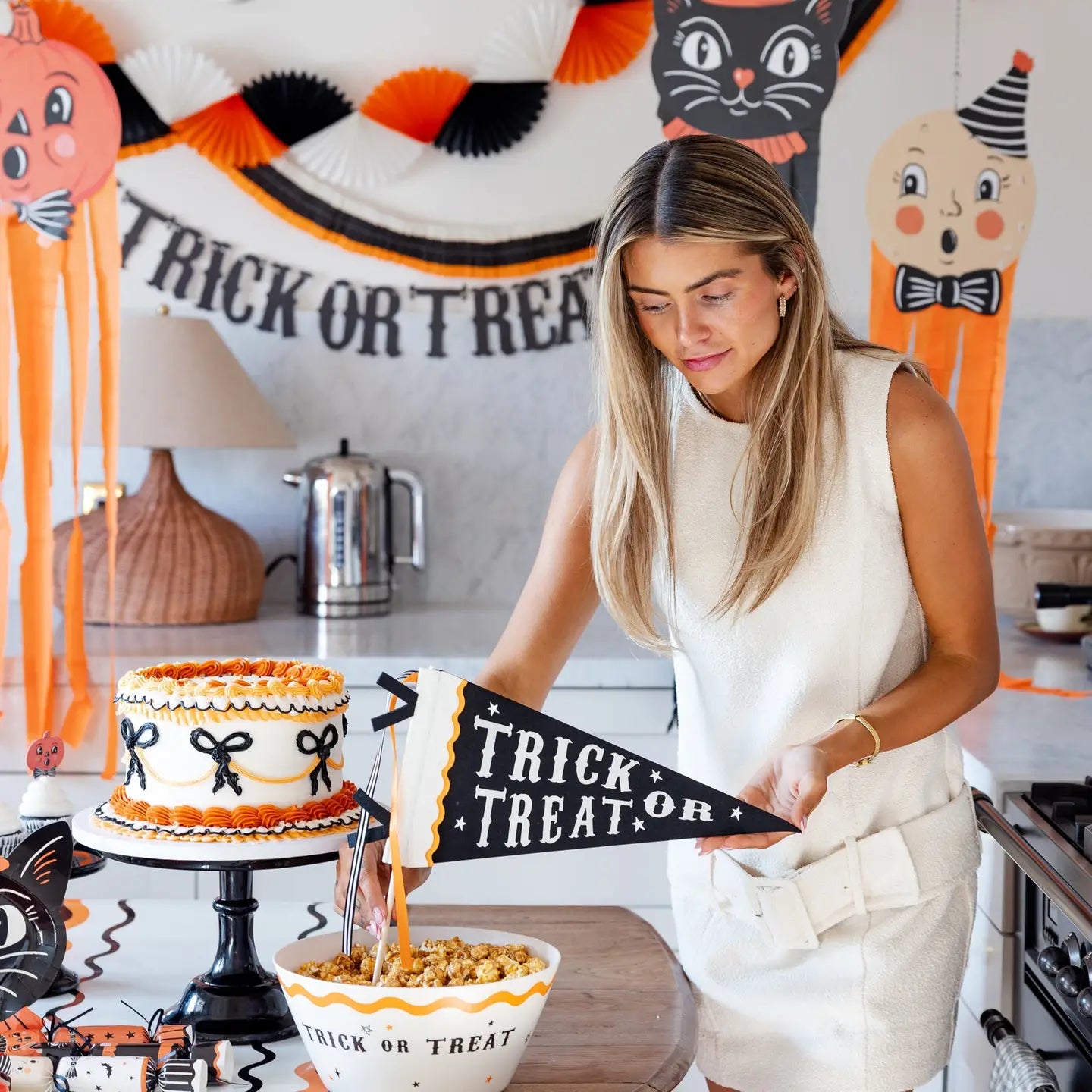 Trick or Treat Felt Pennant - Arriving in Store September