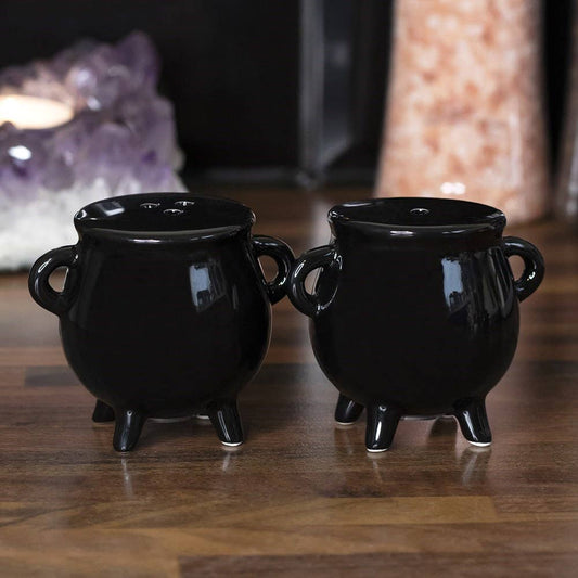 Gothic Halloween Cauldron Cruet Salt and Pepper Set - September Drop