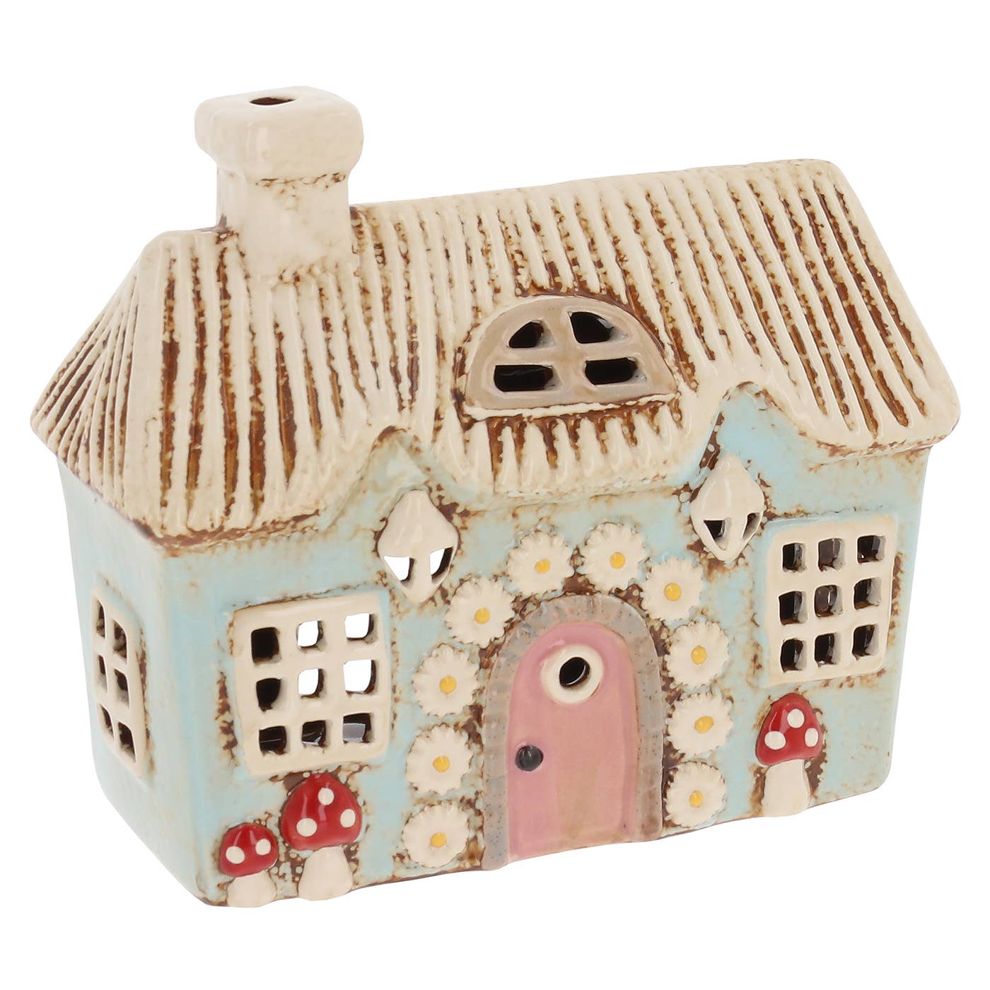 Village Pottery Flower Cottage Thatch Tealight - Arriving in Store June