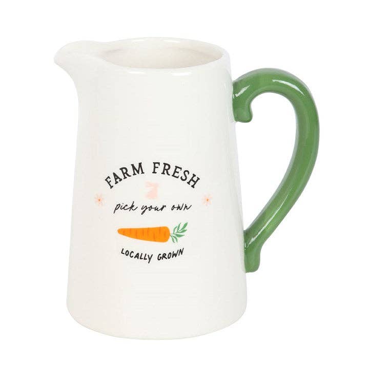 Farm Fresh Carrot Patch Ceramic Easter Flower Jug