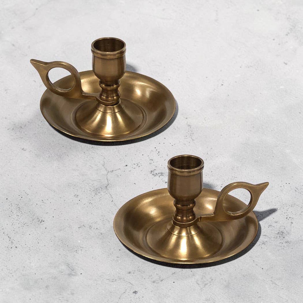 Brighton Bun Traveling Chamberstick Set | Candles and holder