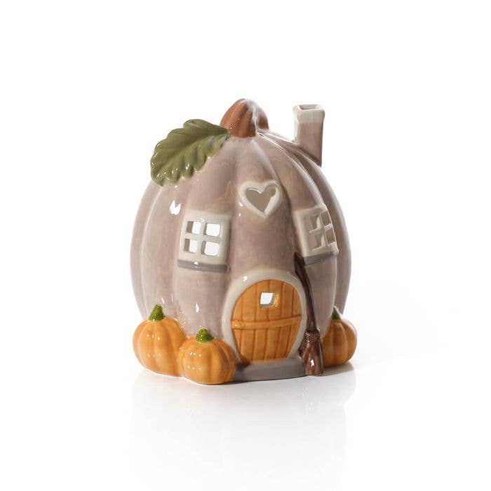 Harvest Home Shaped Pumpkin Tea Light House Ornament - Arriving in Store Mid-April