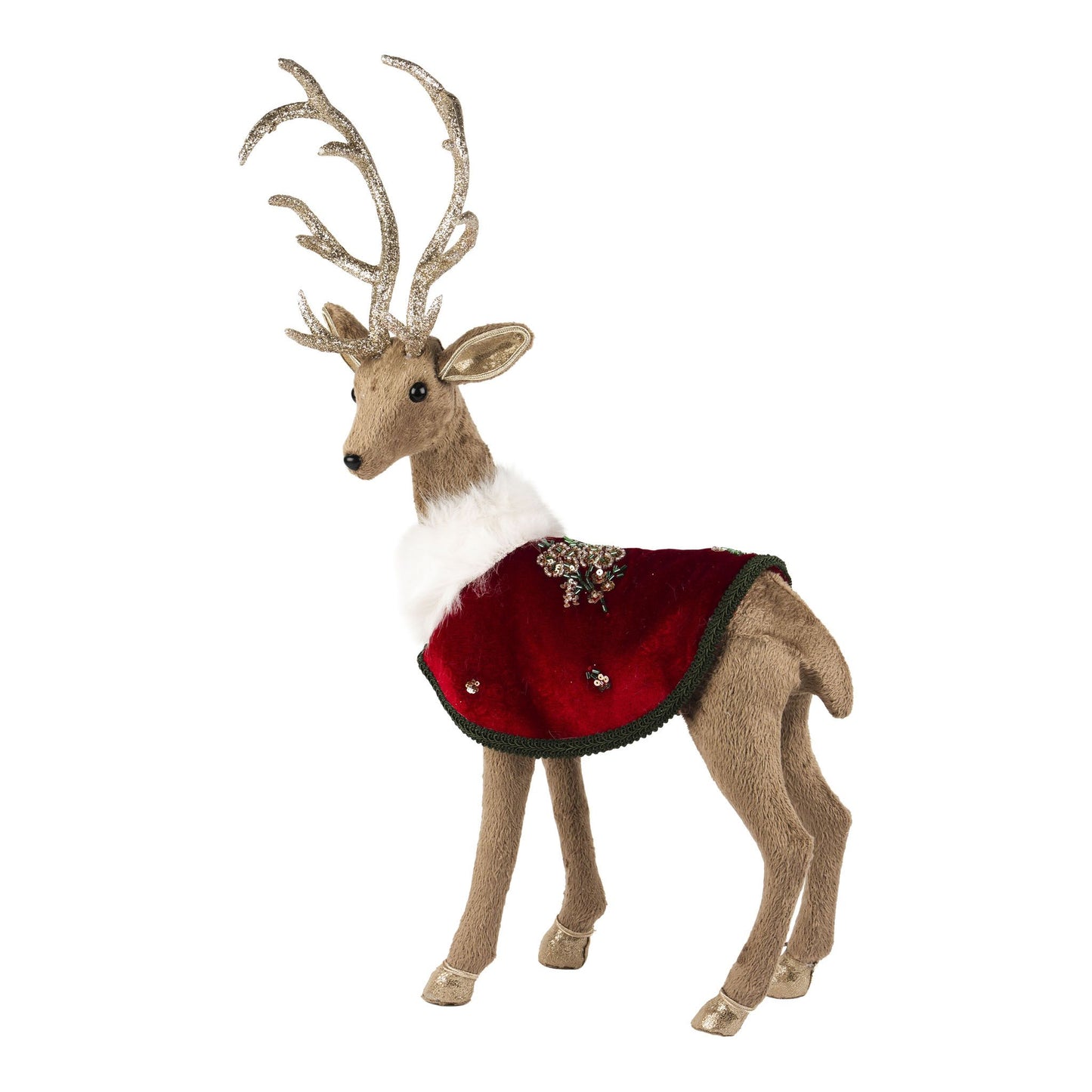 Standing Reindeer with Beaded Floral Coat - 59cm - Arriving in Store October 2026