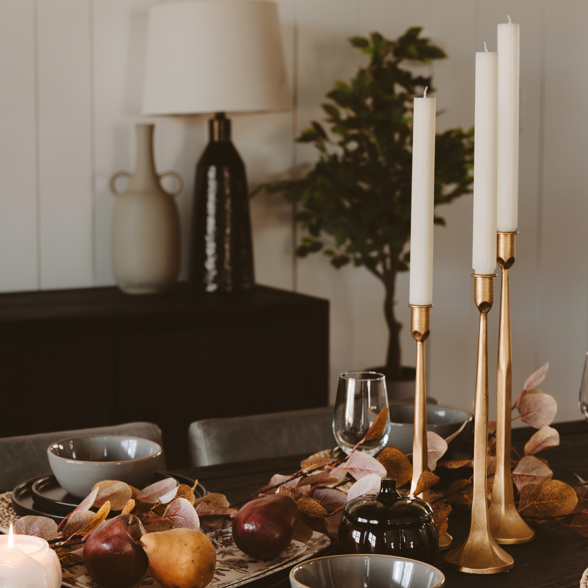 Gold Cast Iron Taper Candle Holders Set of 3 - Arriving in Store Late October