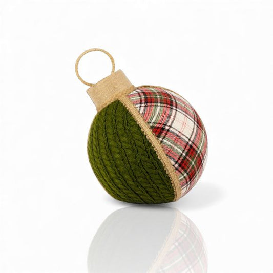 🎄✨ Large Knitted & Plaid Christmas Bauble 30cm 🎄✨ October 2026 Drop