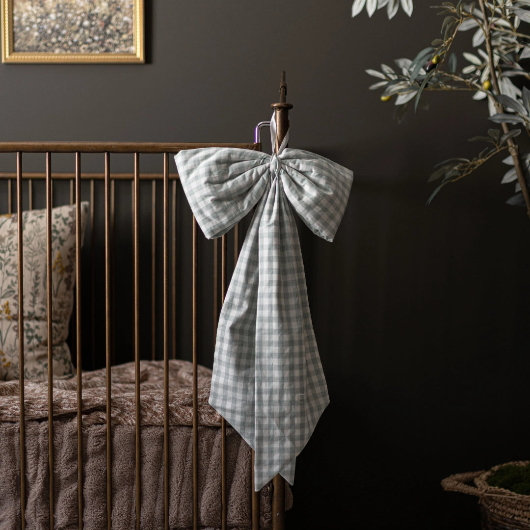 Pastel Green - Gingham Fabric Bow - Arriving in Store Mid - Late March