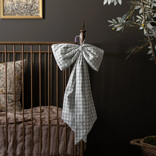 Pastel Green - Gingham Fabric Bow - Arriving in Store Mid - Late March