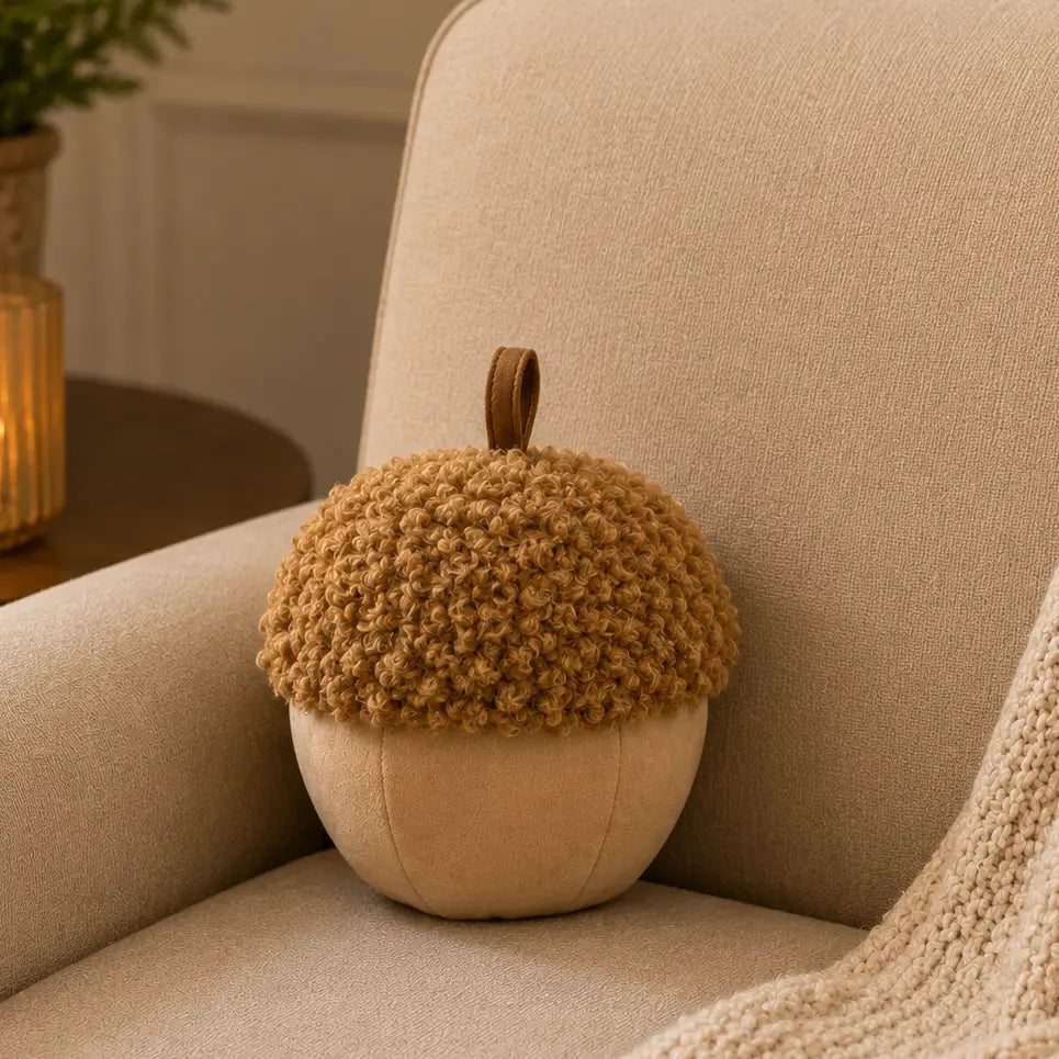 Brown Acorn Filled 10" Throw Pillow - Arriving in Store September