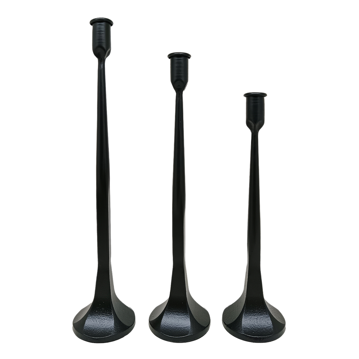 Black Cast Iron Taper Candle Holders Set of 3 - Arriving in Store November