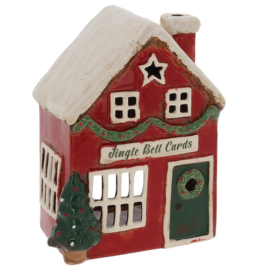 Village Pottery Xmas Card Shop Tealight - Arriving in Store September