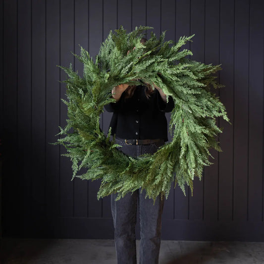 Cypress Leaf  Wreath - 34" - Arriving in Store October