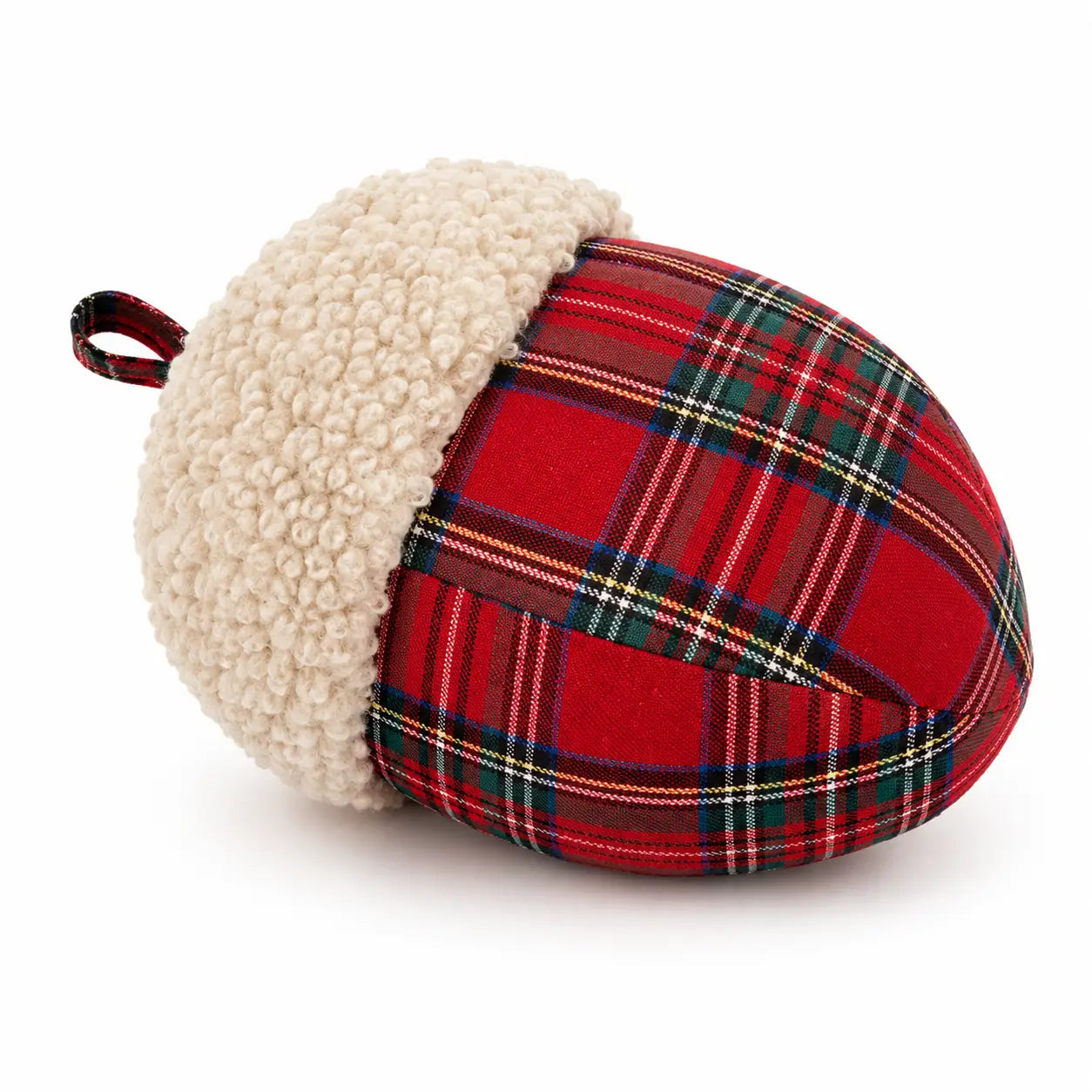 Red Plaid Acorn Filled Throw Pillow - Arriving in Store September