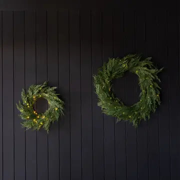 Cypress Leaf Wreath LED Pre Lit - 24" - Arriving in Store October
