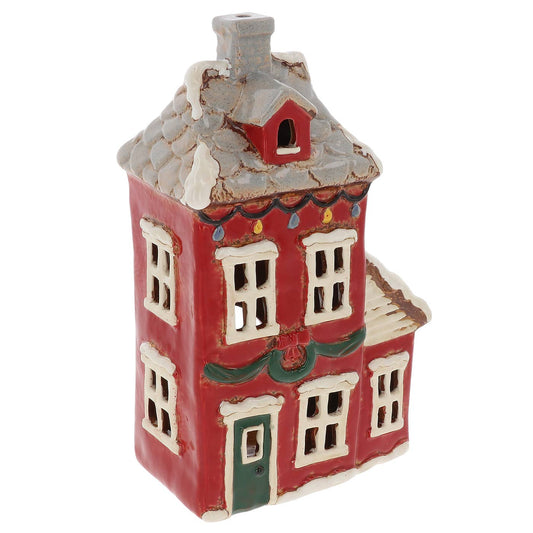 Village Pottery Christmas Wreath House Tealight - September Drop