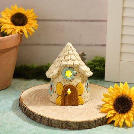 Blossom and Bloom Stoneware House with Led Light - Arriving in Store Mid-April