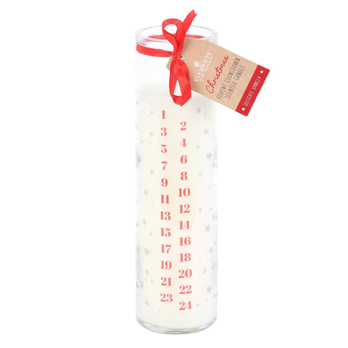 White Vanilla Christmas Advent Tube Candle