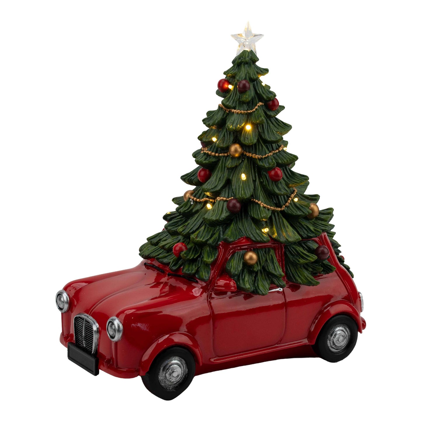 Red Car Christmas Tree with LED Star - 30cm - Arriving in Store October 2026