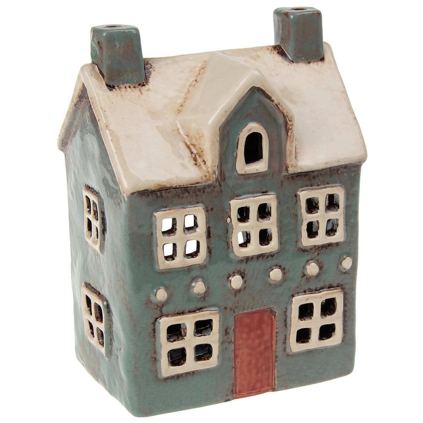 Village Pottery Traditional House Grey Tealight - September