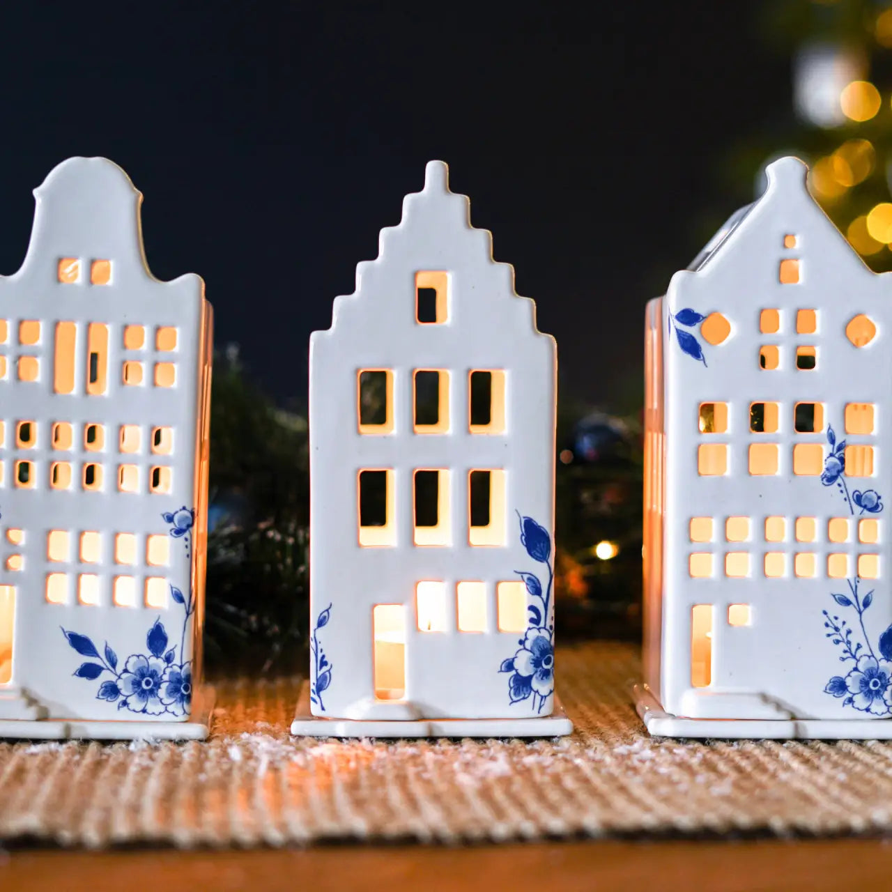 Delft Bell House Tea Light Holder - September Drop
