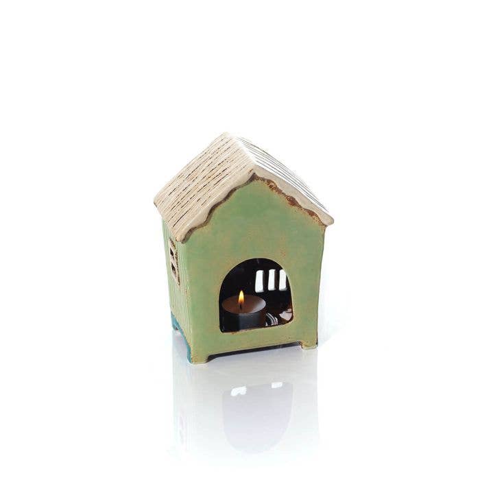 Beach Hut Stoneware My Happy Place Candle Holder - Arriving in Store June
