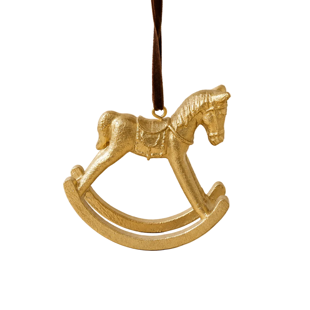 The Manor House Gold Rocking Horse Hanging Ornament - Arriving in Store October