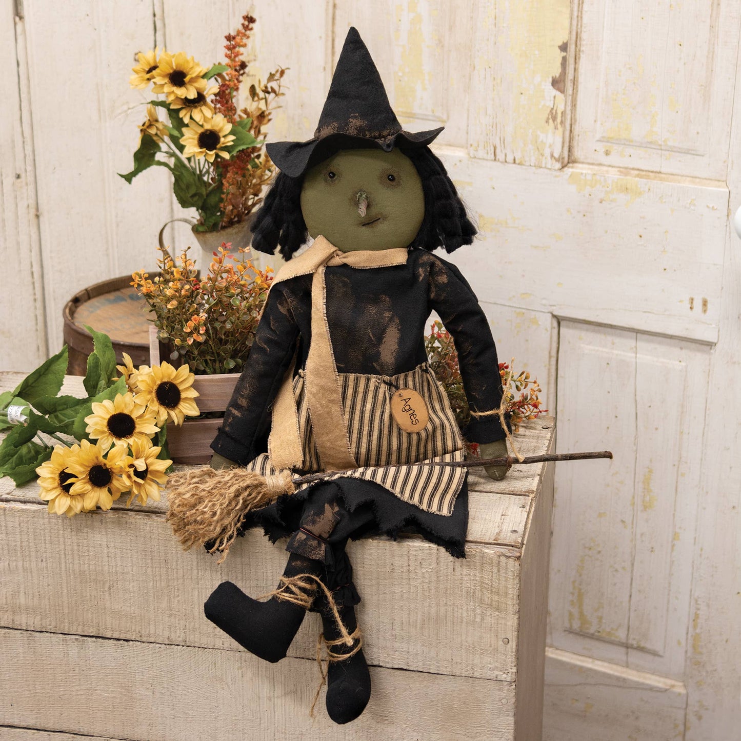Agnes Witch Doll w/Broom - Arriving in Store September