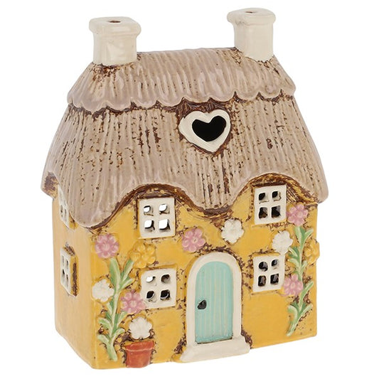 Village Pottery Yellow Garden Thatch Tealight - Arriving in Store Late July
