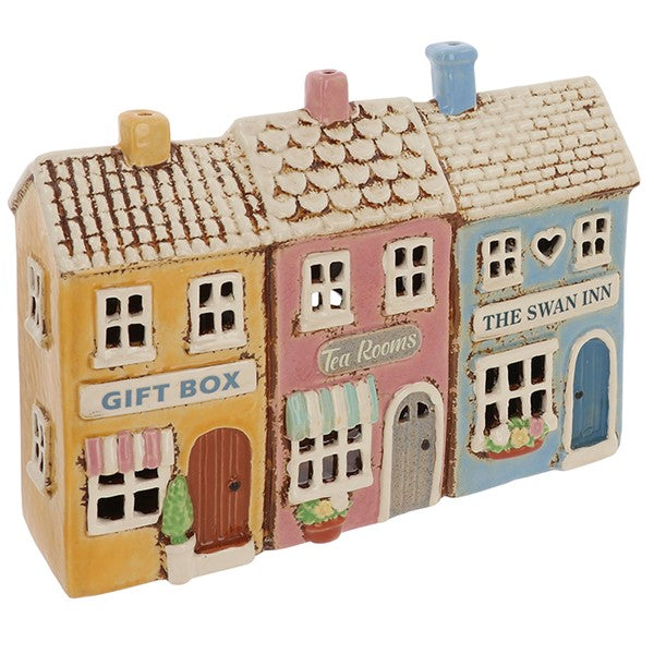 Village Pottery Row Of Shops Tealight - Arriving in Store Late July