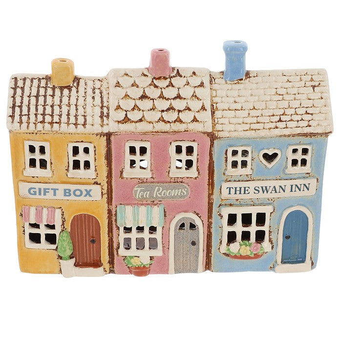 Village Pottery Row Of Shops Tealight - Arriving in Store Late July