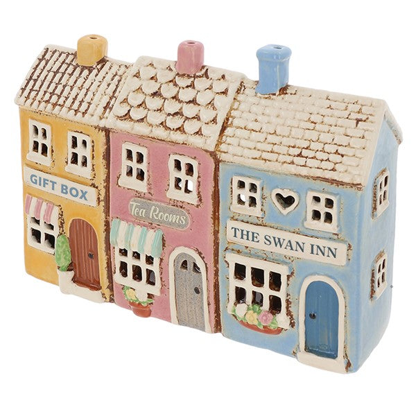Village Pottery Row Of Shops Tealight - Arriving in Store Late July