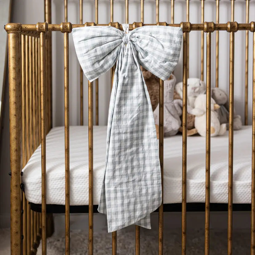 Pastel Green - Gingham Fabric Bow - Arriving in Store Mid - Late March