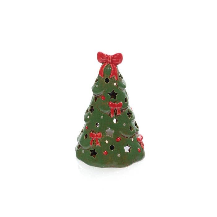 Merry Little Bows Stoneware Tree Candle Holder - Arriving in Store September
