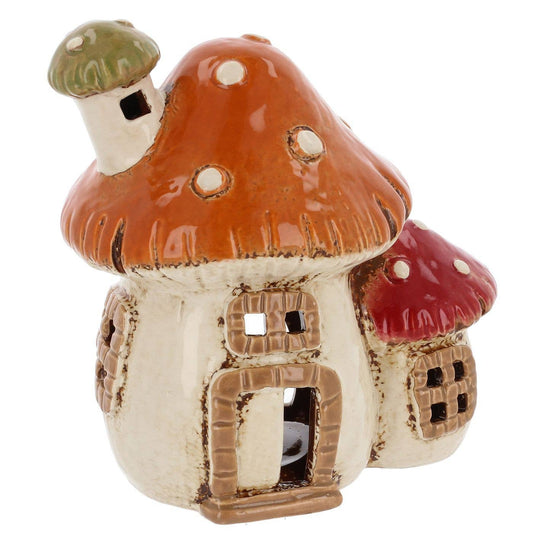 Village Pottery 2 Mushroom House Tealight - Arriving in Store Mid-April