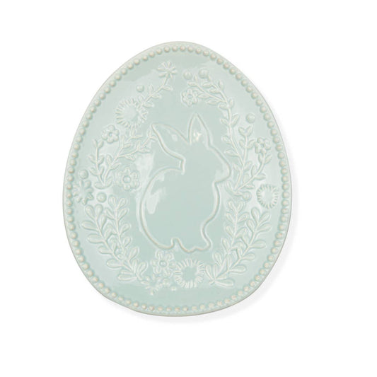 Embossed Floral Bunny Plate