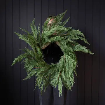 Cypress Leaf Wreath LED Pre Lit - 24" - Arriving in Store October