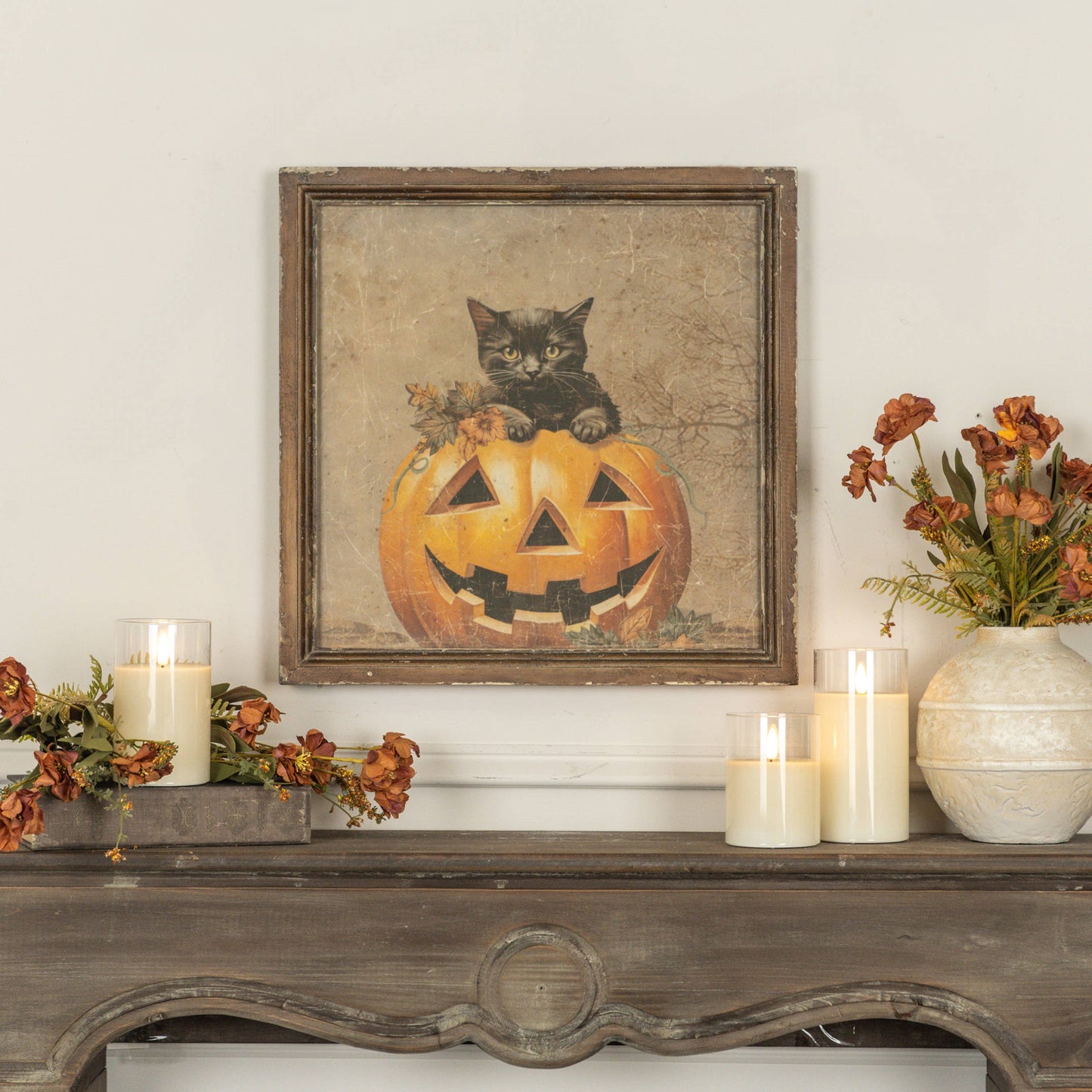 Framed Cat in Pumpkin Print - Arriving in Store September