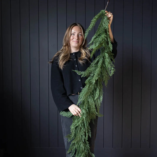 Cypress Leaf Full Real Touch Garland - 6ft - November Drop