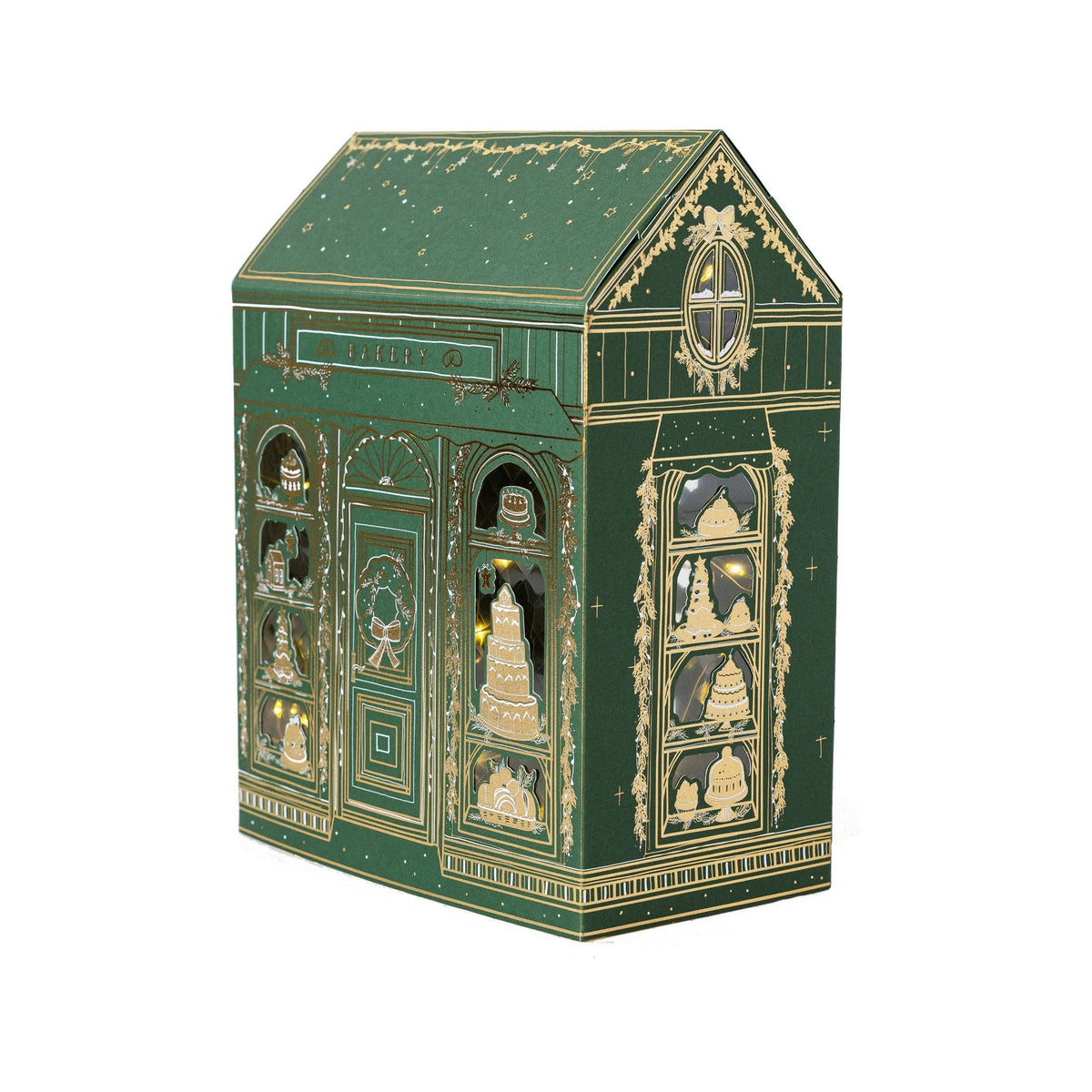 Maren Baxter Limited Edition Green Light-Up Christmas Village Shops Set of 3 - Arriving in Store Mid November