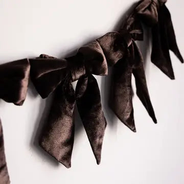 Manor House Velvet Brown Bow Garland - Arriving in Store September/October