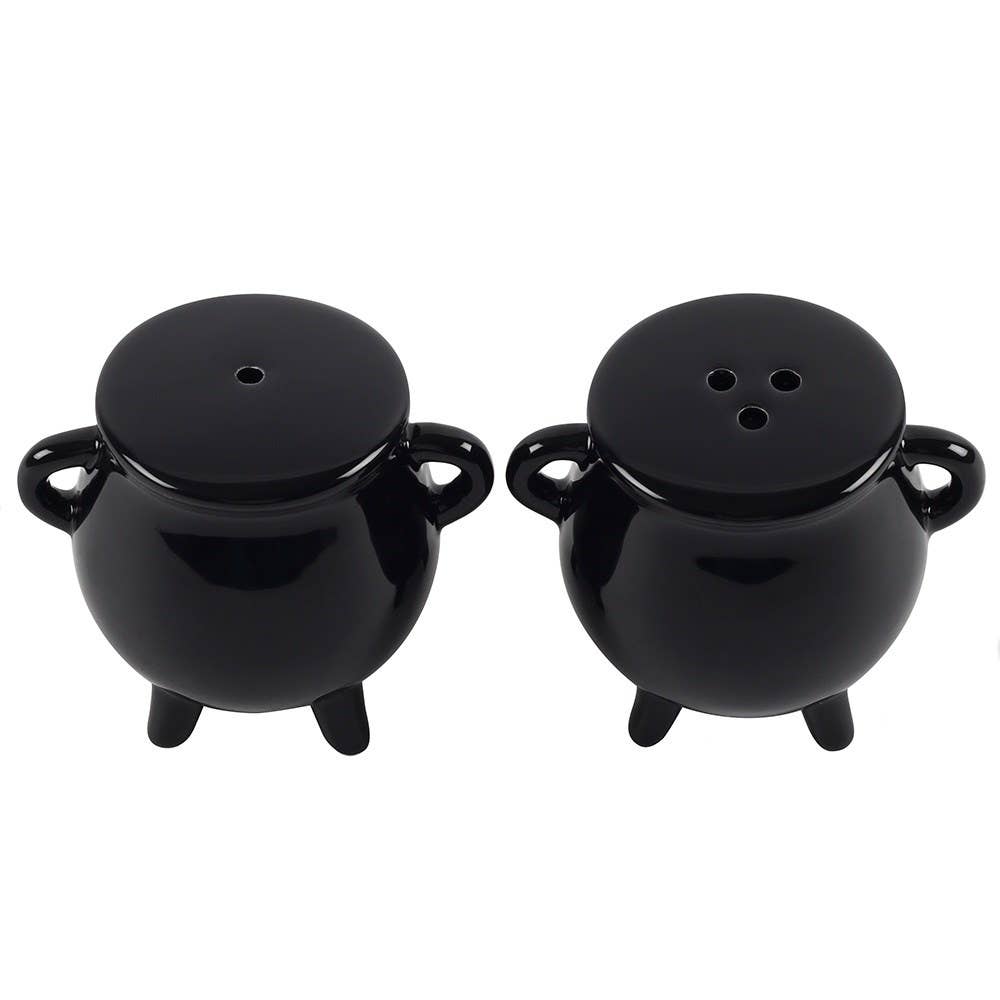 Gothic Halloween Cauldron Cruet Salt and Pepper Set - September Drop