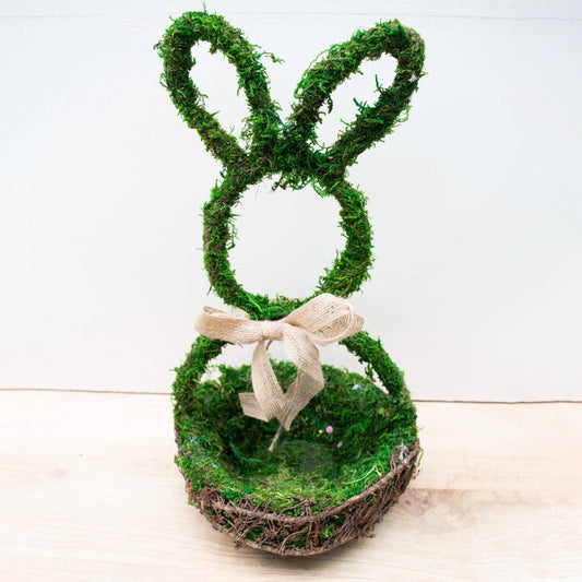 Moss Bunny Basket Décor