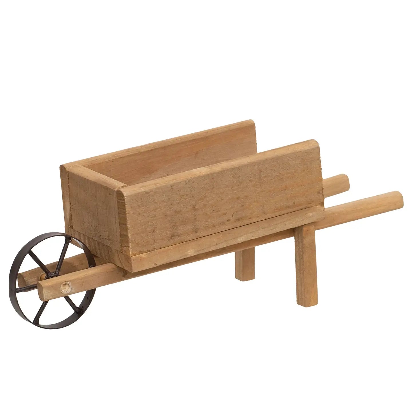 Distressed Wooden Wheelbarrow - September Drop