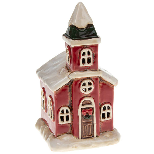Village Pottery Xmas Church Tealight Small - Arriving in Store September
