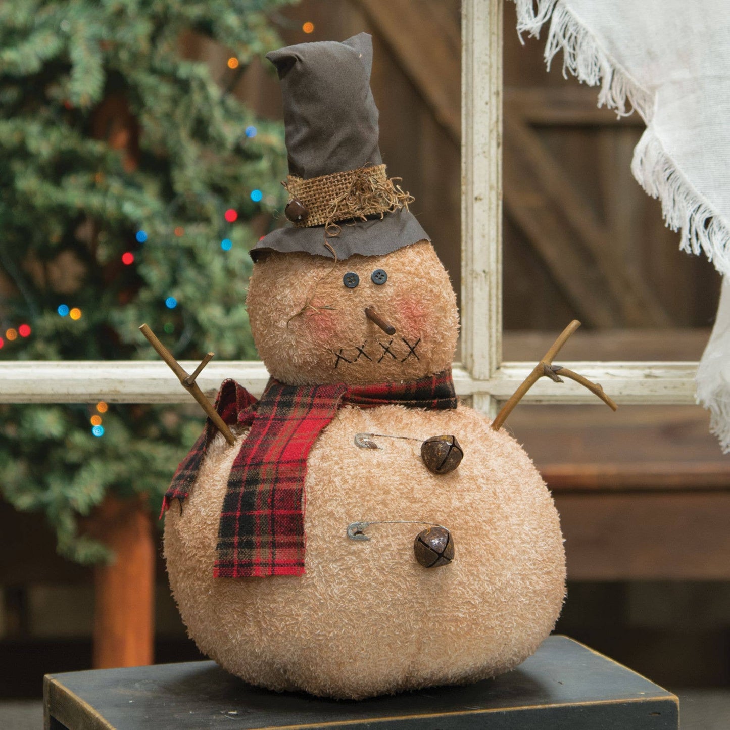 Jingle Bell Snowman Plush Tabletop Decor - September Drop