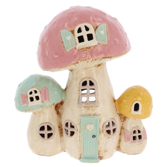 Village Pottery Toadstool Trio House Tealight - October Drop