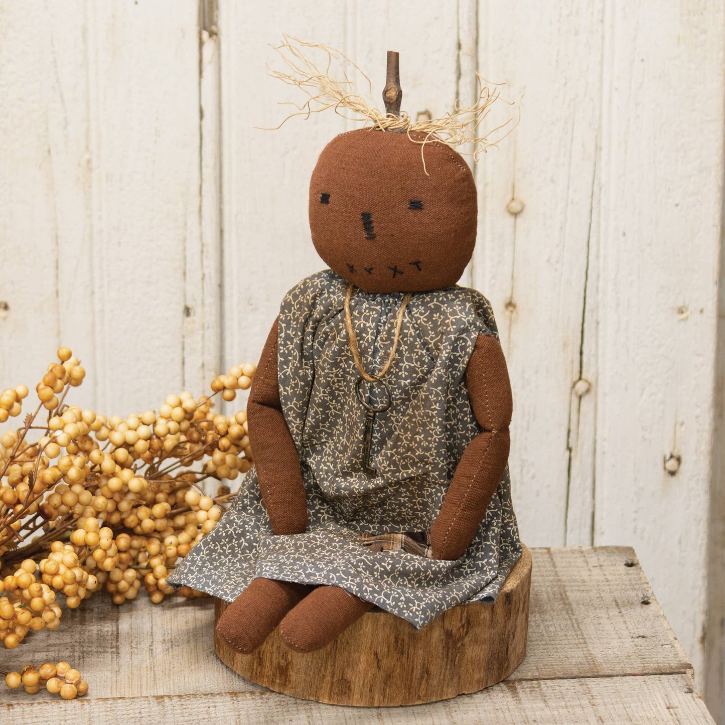 Pumpkin Girl With Antique Key Necklace - Arriving in Store September