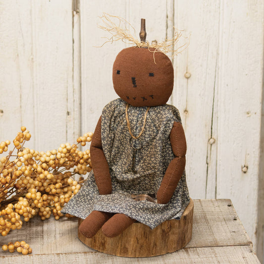 Pumpkin Girl With Antique Key Necklace - Arriving in Store September
