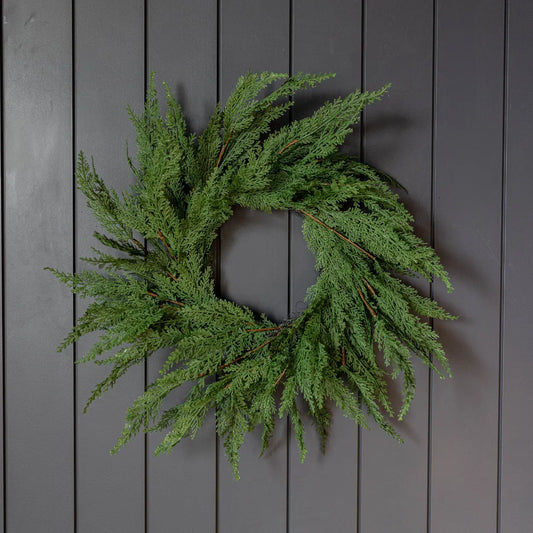 Cypress Leaf Wreath - 24"- November Drop