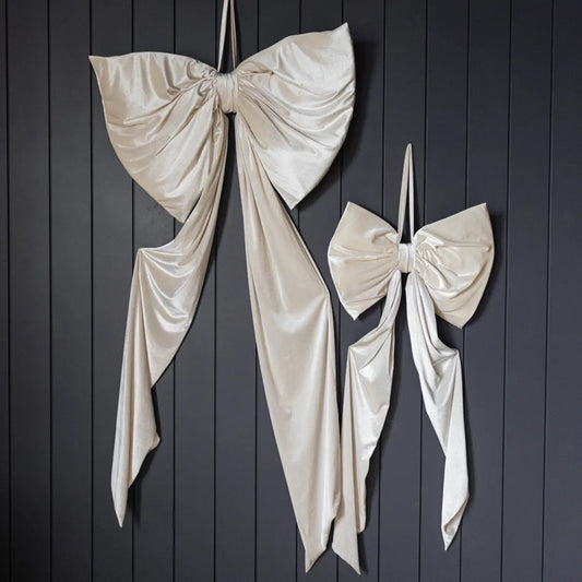 Luxurious Cream Velvet Bow - November Drop